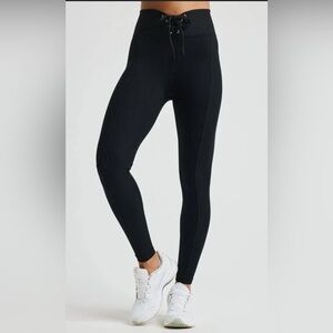 Year of Ours Football Legging Black High-Waisted Leggings Ribbed Size Small